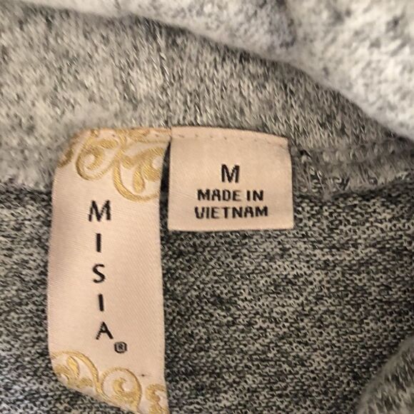 Misia gray long sleeve cowl neck asymmetrical top - Picture 6 of 14